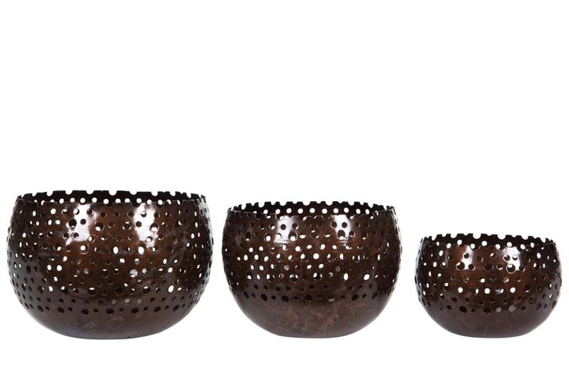 Lyslykt Twinkle Brun onyx Ø13x11 cm