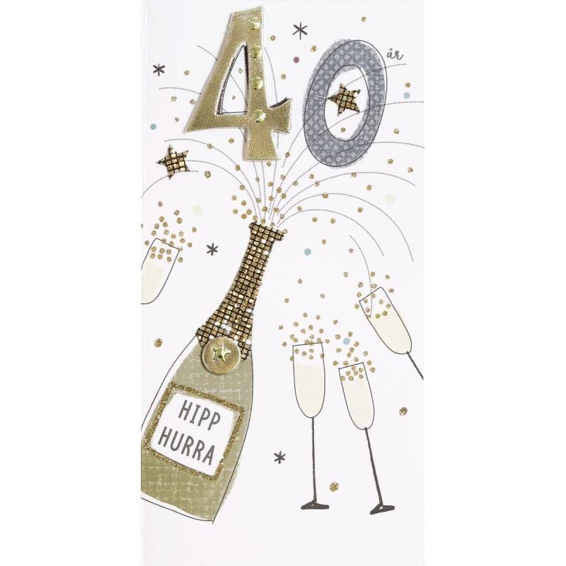 Kort 40 år champagne dobbel