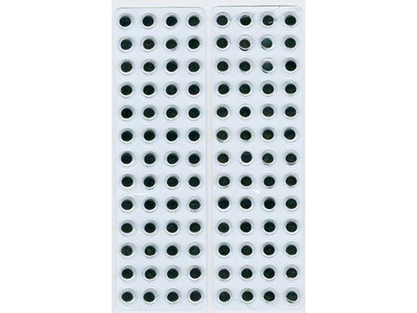 Plastøyne selvklebende 8 mm 104 stk