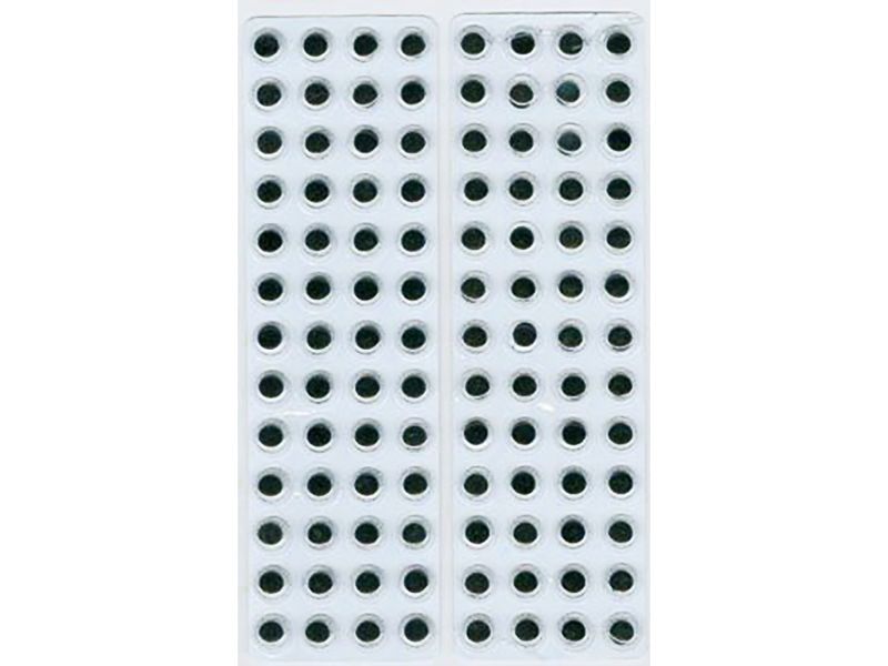 Plastøyne selvklebende 8 mm 104 stk