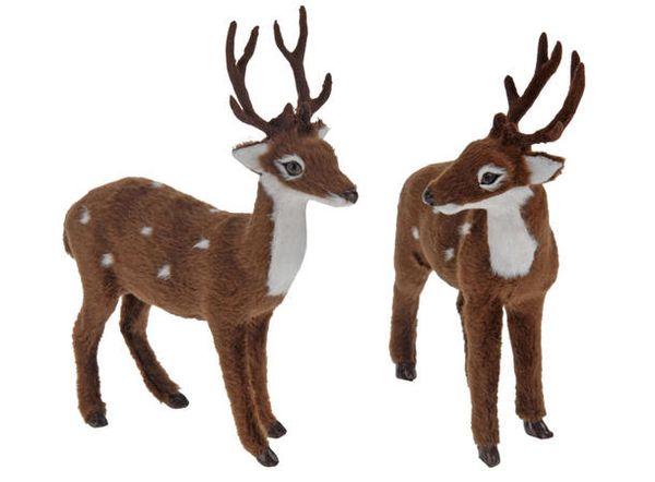 Reinsdyr Brun m/hvit 13x4x15 cm